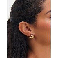 Jon Richard Gold Plated And Brown Multi Stone Earrings