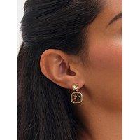 Jon Richard Gold Plated Champagne And Brown Stone Drop Earrings