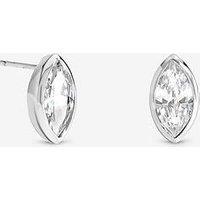 Inicio Silver Navette Bezel Studs