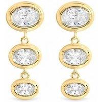 Inicio Gold Graduated Cubic Zirconia Bezel Drop Earrings