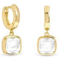 Inicio Gold Cushion Bezel Charm Hoops