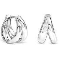 Inicio Silver Double Row Hoops