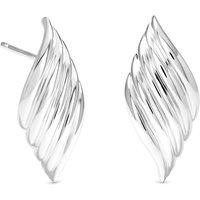 Inicio Silver Large Ridged Wave Studs