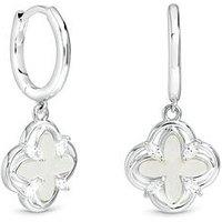 Inicio Inicio Silver Mother Of Pearl Clover Earrings