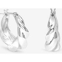 Inicio Silver Fluid Twist Hoops