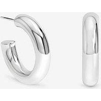 Inicio Silver Chubby Medium Hoop Earrings
