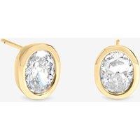Inicio Gold Oval Bezel Studs
