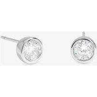 Inicio Silver Round Bezel Studs