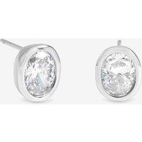 Inicio Silver Oval Bezel Studs