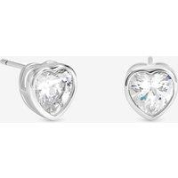 Inicio Silver Heart Bezel Studs