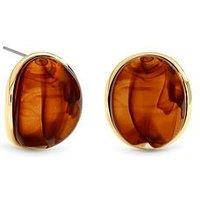 Mood Gold Plated And Resin Curve Stud Earrings