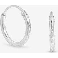 Jon Richard Simply Silver 925 Sterling Silver Simply Silver Mini Diamond Cut Hoops