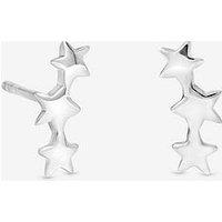 Jon Richard Simply Silver 925 Sterling Silver Polished Three Star Climber Earrings