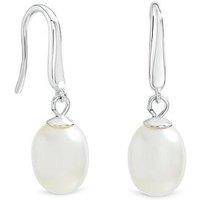 Simply Silver 925 Sterling Silver Freshwater Pearl Drop Earrings