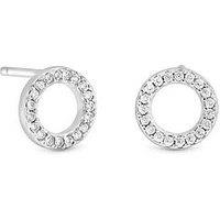 Simply Silver 925 Sterling Silver Cubic Zirconia Open Circle Stud Earrings
