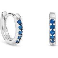 Simply Silver 925 Sterling Silver Sapphire Mini 10Mm Hoops