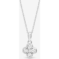 Simply Silver Simply Silver 925 Sterling Silver Cubic Zirconia Clover Pendant - Gift Pouch