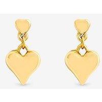 Mood Gold Plated Polished Puff Heart Drop Earrings