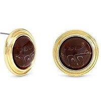 Mood Gold Plated Resin Stud Earrings