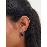 Jon Richard Rhodium Plated Cubic Zirconia Sapphire Clip Earrings