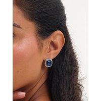 Jon Richard Rhodium Plated Sapphire Stud Earrings