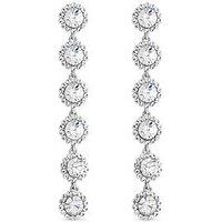 Jon Richard Rhodium Plated Crystal Linear Drop Earrings
