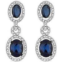 Jon Richard Silver Plated Blue Halo Earrings