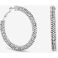 Mood Silver Plated And Crystal Hoop Earrings