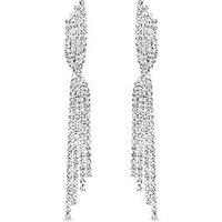 Mood Silver Plated And Crystal Twist Drop Diamante Earrings