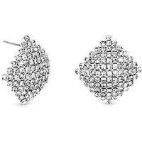 Mood Silver Crystal Statement Stud Earrings