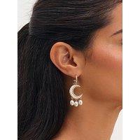 Mood Gold Plated And Pearl Celestial Miss Match Earrings