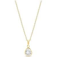 Inicio Womens Pear-Cut Bezel Adjustable Pendant Necklace - Gold