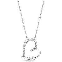 Inicio Silver Pave Open Heart Necklace