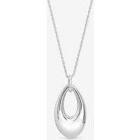 Inicio Silver Open Oval Long Polished Pendant - Gift Pouch