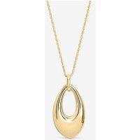 Inicio Gold Open Oval Long Polished Pendant - Gift Pouch