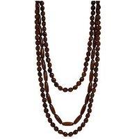 Mood Brown Beaded Multirow Necklace