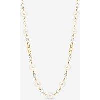 Mood Gold Plated Crystal And Pearl Chain Necklace