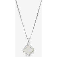 Simply Silver Simply Silver 925 Sterling Silver Cubic Zirconia And Mother Of Pearl Clover Pendant - Gift Pouch