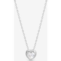 Jon Richard Simply Silver 925 Sterling Silver Bezel Heart Heart Necklace - Gift Pouch