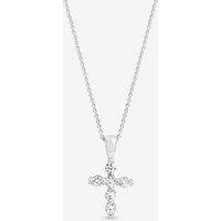 Simply Silver Simply Silver 925 Sterling Silver Cubic Zirconia Cross Necklace - Gift Pouch