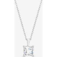 Simply Silver 925 Sterling Silver Princess Cut Pendant - Gift Pouch