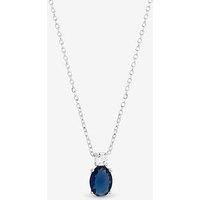Simply Silver 925 Sterling Silver Sapphire Pendant - Gift Pouch