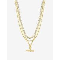 Mood Gold Plated And Crystal T Bar Necklace
