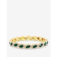 Jon Richard Gold Plated And Emerald Navette Stretch Bracelet