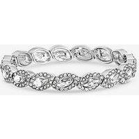 Jon Richard Silver Plated And Crystal Navette Stretch Bracelet