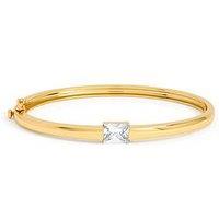 Jon Richard Gold Plated And Cubic Zirconia Polished Bangle