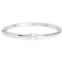 Jon Richard Silver Plated And Cubic Zirconia Polished Bangle