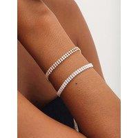 Jon Richard Silver Plated Pave Toggle Bracelet