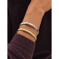 Jon Richard Gold Plated Textured Stainless Steel Crystal Bangle