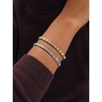 Jon Richard Silver Plated Crystal Stone Stainless Steel Bangle